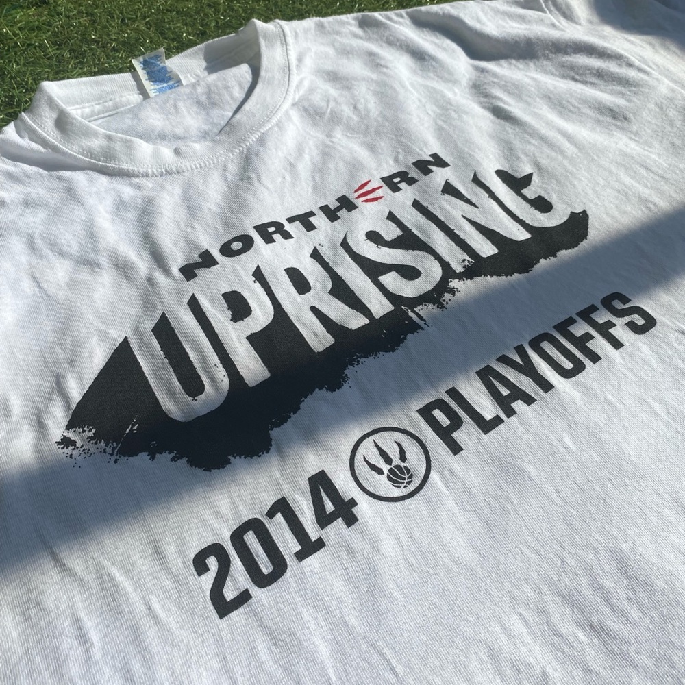 Northern Uprising 2014 Toronto Raptors Playoffs White Graphic Tee